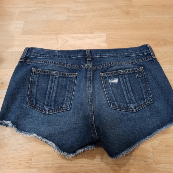 Rag And Bone Women's Cut off Denim *high-rise* Jean Shorts Blue In Cat Skills 26 - Picture 3 of 16